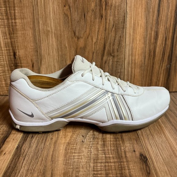 Nike Delight Womens Golf Cleats Leather Shoes White Gold 549583 100 Size 10 - Picture 1 of 8